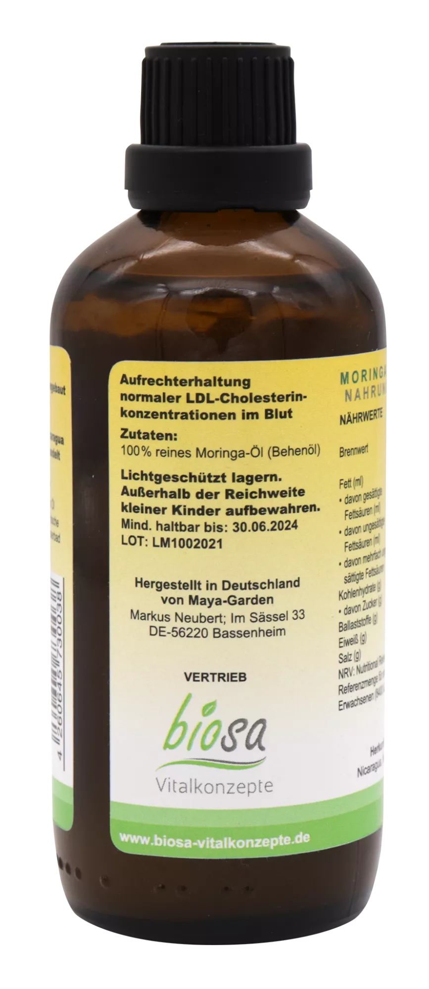 Moringa Behenöl kaltgepresst, 100ml Moringa Behenöl kaltgepresst, 100ml