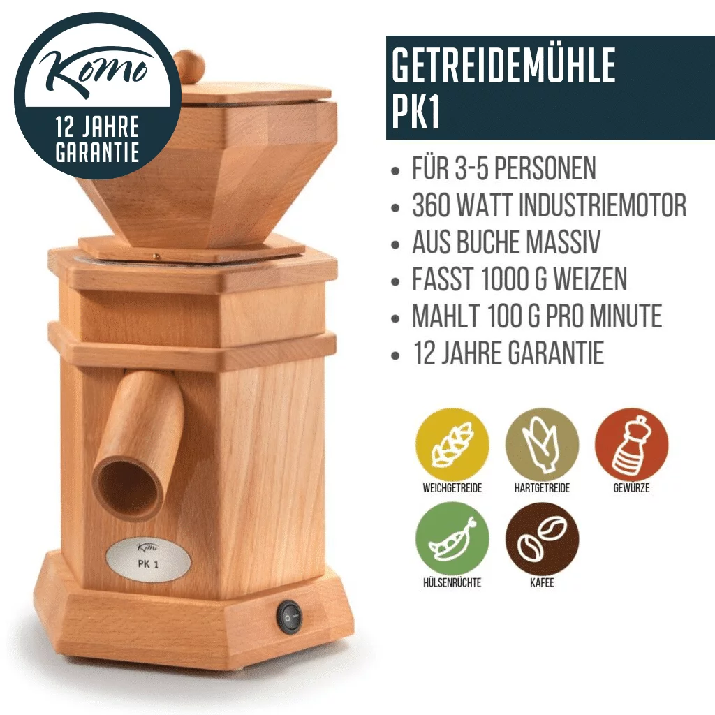 Getreidemühle PK1 Front Vorteile