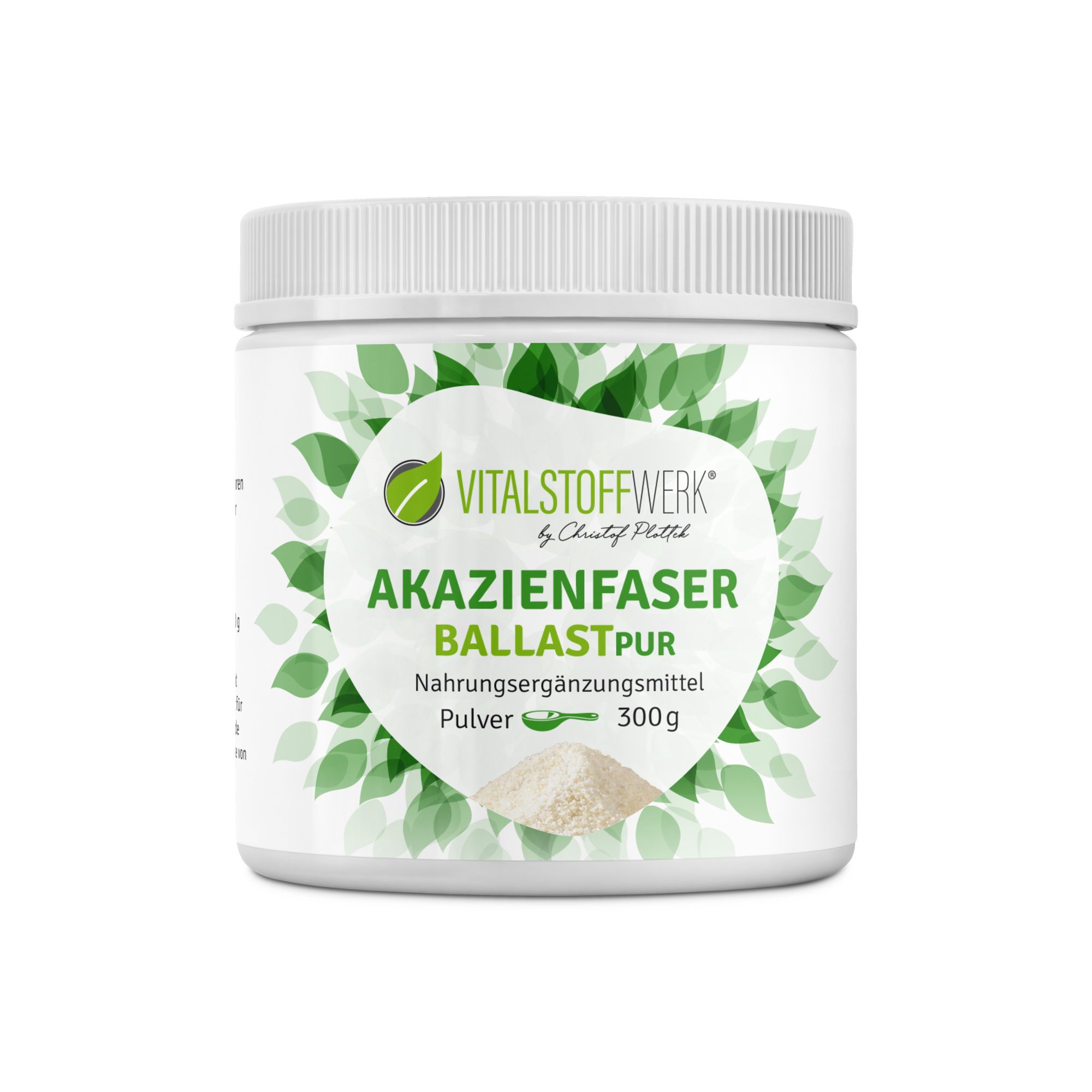 Akazienfaser_Pulver_300g_Vitalstoffwerk_Front Akazienfaser_Pulver_300g_Vitalstoffwerk_Front, Kräuterig, Kräuter, Pflanze, Astragalus, Blume