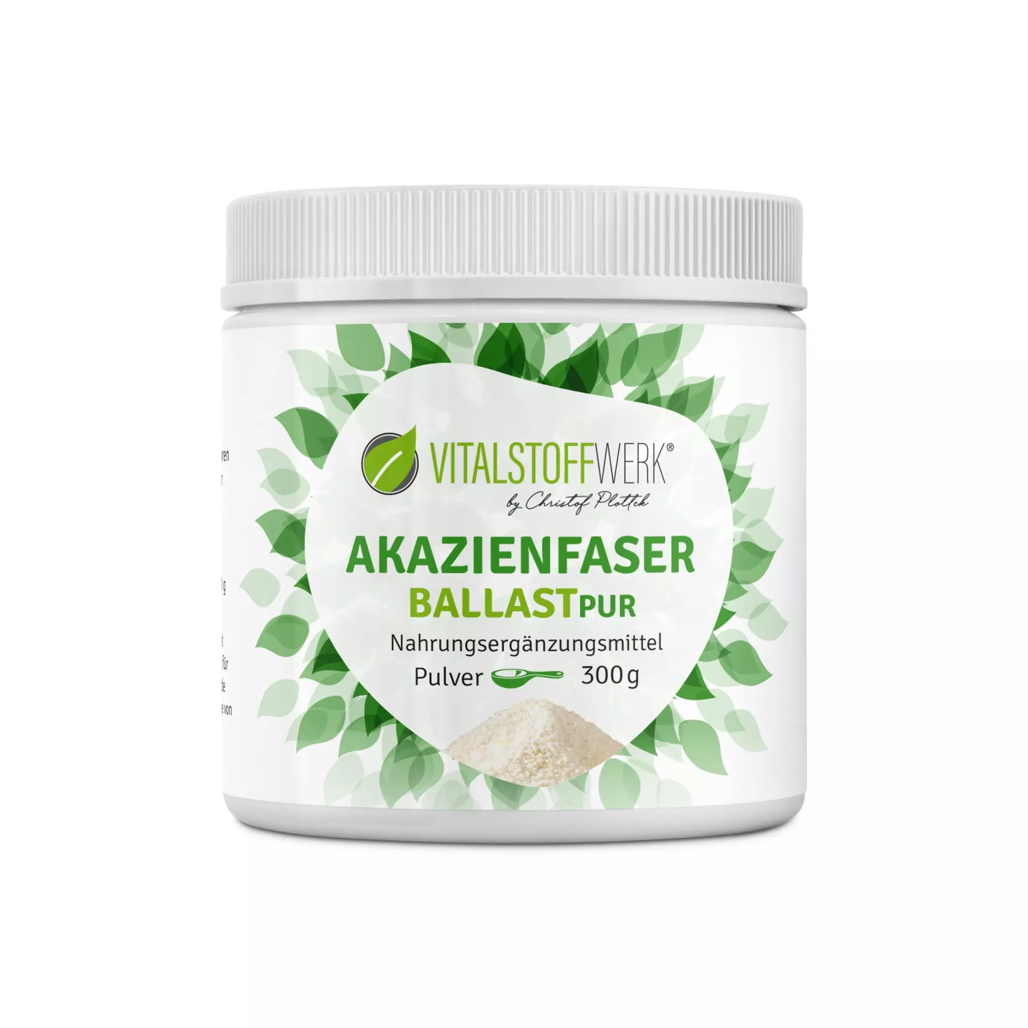 Akazienfaser_Pulver_300g_Vitalstoffwerk_Front, Kräuterig, Kräuter, Pflanze, Astragalus, Blume