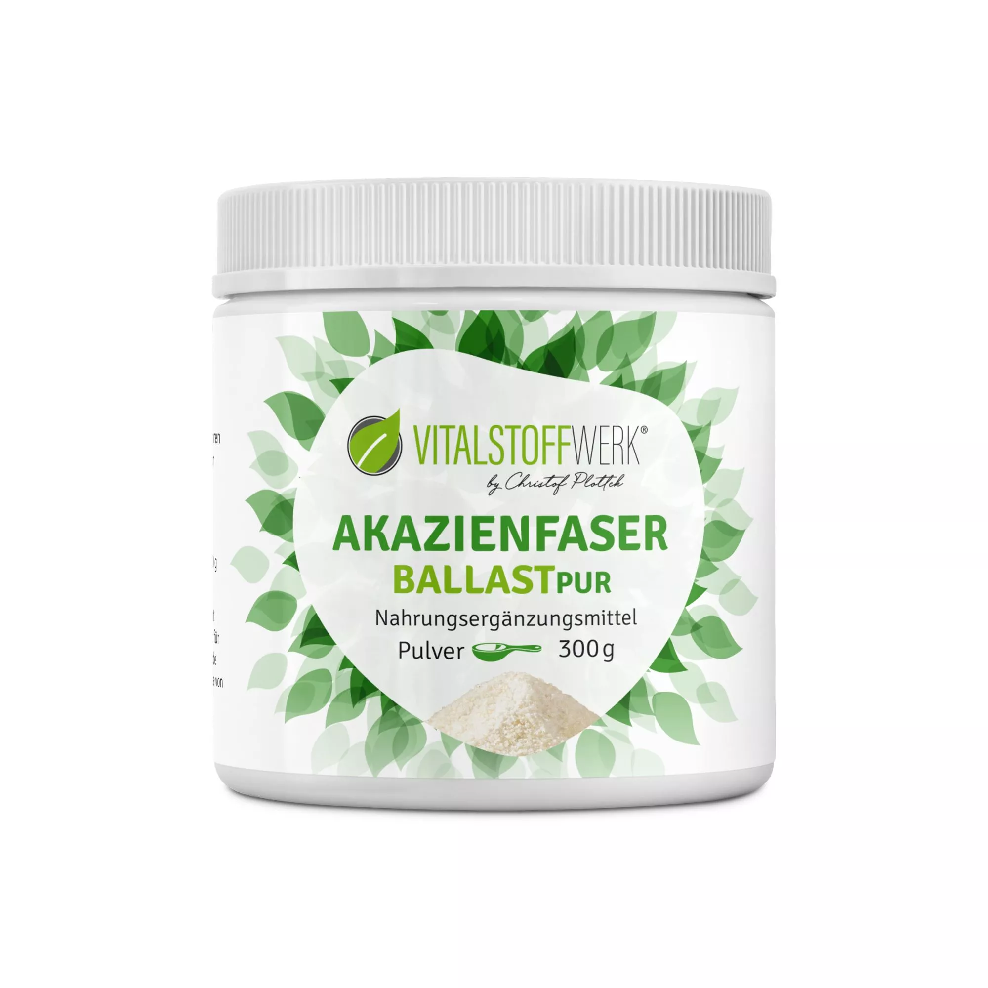 Akazienfaser_Pulver_300g_Vitalstoffwerk_Front Akazienfaser_Pulver_300g_Vitalstoffwerk_Front
