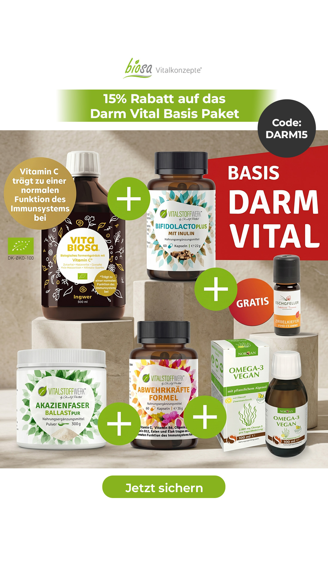 Darmvitamine, Vitalstoffe, Nahrungsergänzung, Omega-3, Formel
