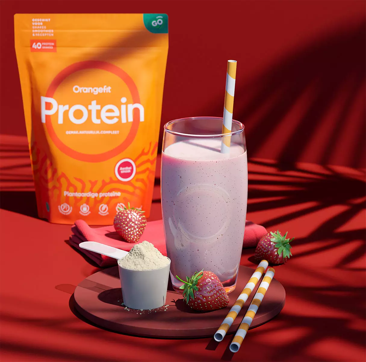 Orangefit Protein-Shake Erdbeere, 750g