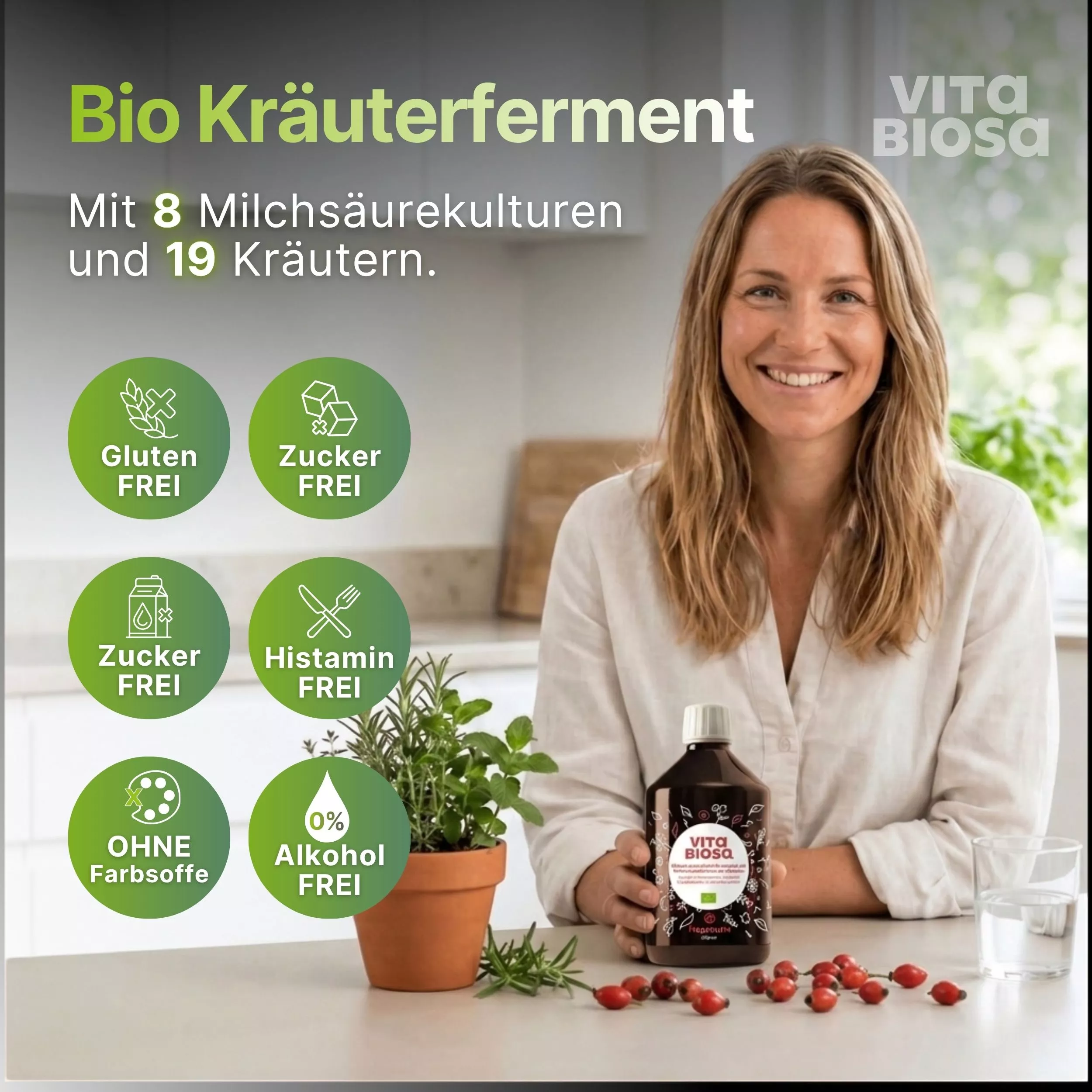 Vita-Biosa-Hagebutte_500ml_ Milchsaeurebakterien_kaufen_vorteile, Bio, Kräuterferment, Glutenfrei, Zuckerfrei, Histaminfrei