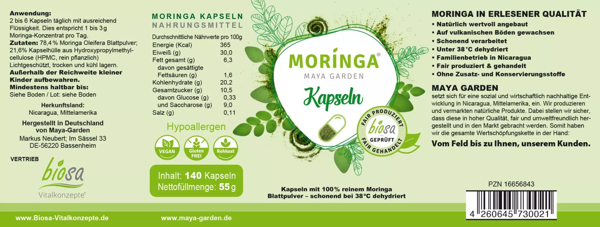 Moringa_Kapseln_kaufen_140St_Moringa_Maya_Garden_Etikett Moringa_Kapseln_kaufen_140St_Moringa_Maya_Garden_Etikett