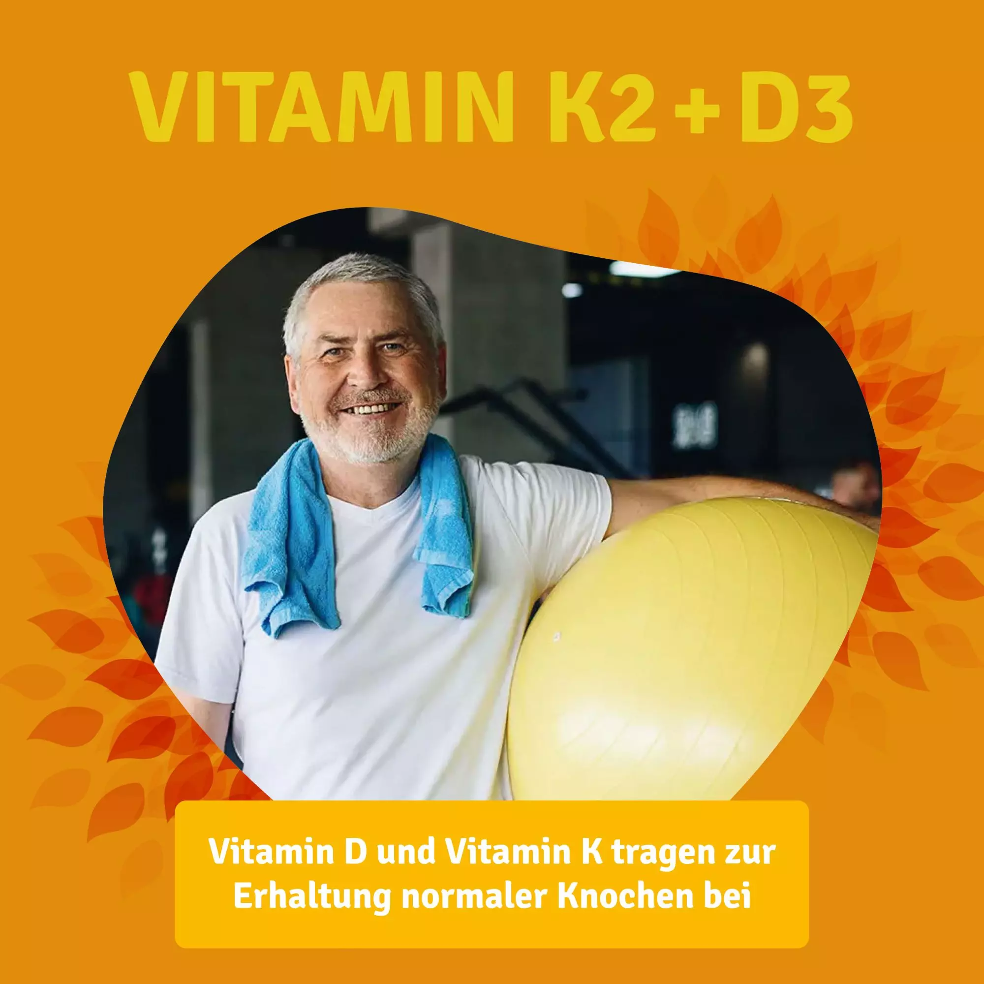Vitamin-K2+D3_Tropfen_15ml_Knochen, Werbung, Plakat, Erwachsener, Mann, Person