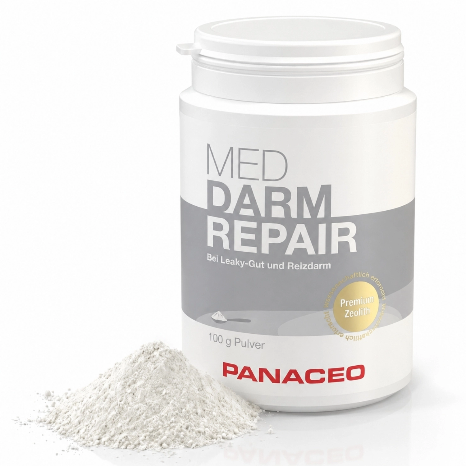 Zeolith_Pulver_Kaufen_Panaceo_MED_Darm_Repair_Pulver_100g, Pulver, Medikament?, Leaky-Gut, Reizdarm, Zeolith