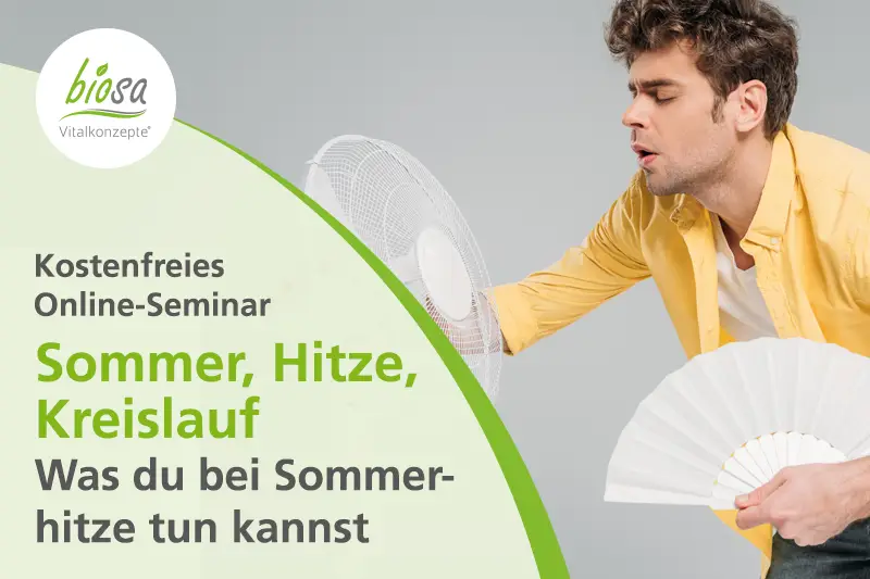 Teaserbild zum Online-Seminar zum Thema "Sommerhitze und Kreislauf"