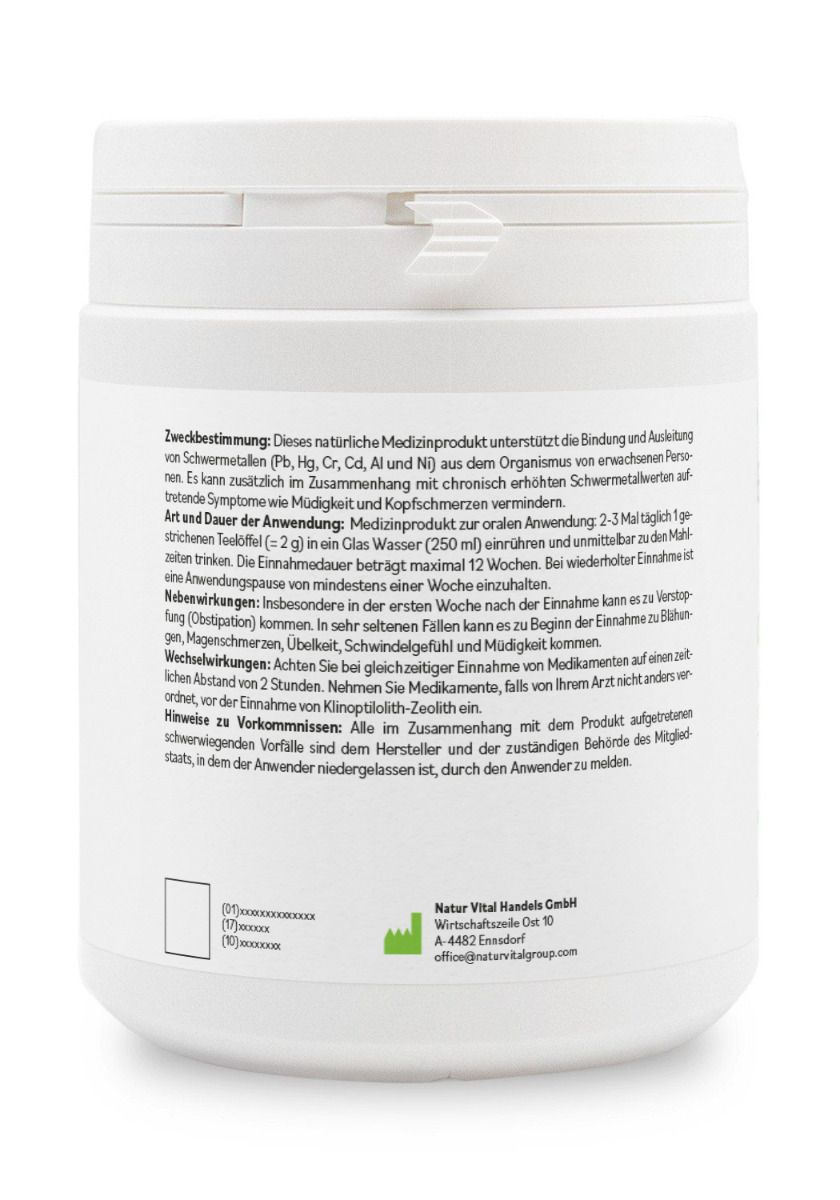ZeolithMED Detox-Pulver, geprüfte Medizinqualität, 400g