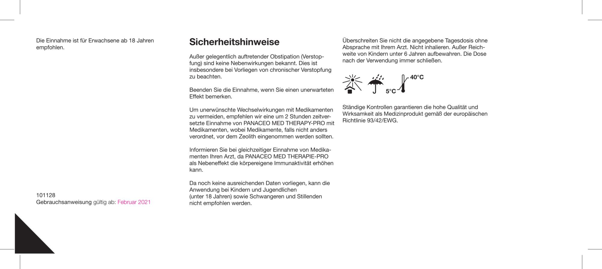 Zeolith_Pulver_kaufen_Panaceo_MED-THERAPY-PRO_200_Kapseln_Etikett_Seite2