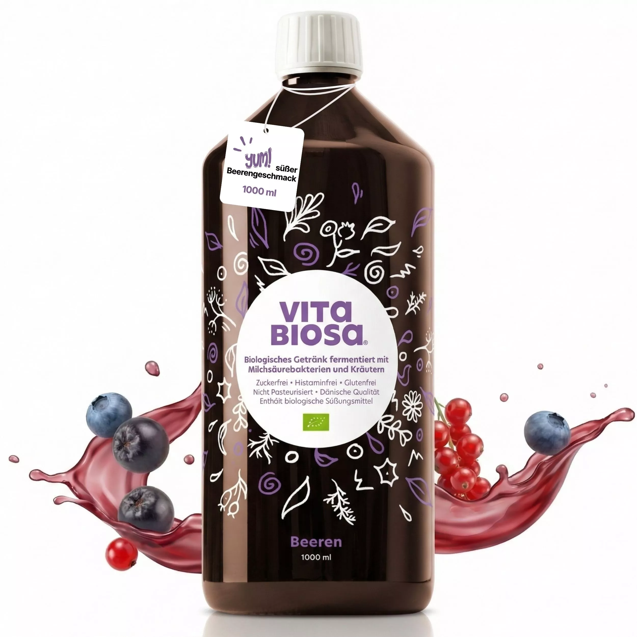 Vita_Biosa_Beeren_1L_Bag-in-Box_Milchsaeurebakterien_kaufen_front, Getränk, Beeren, Laktosefrei, Bio, 1000 ml