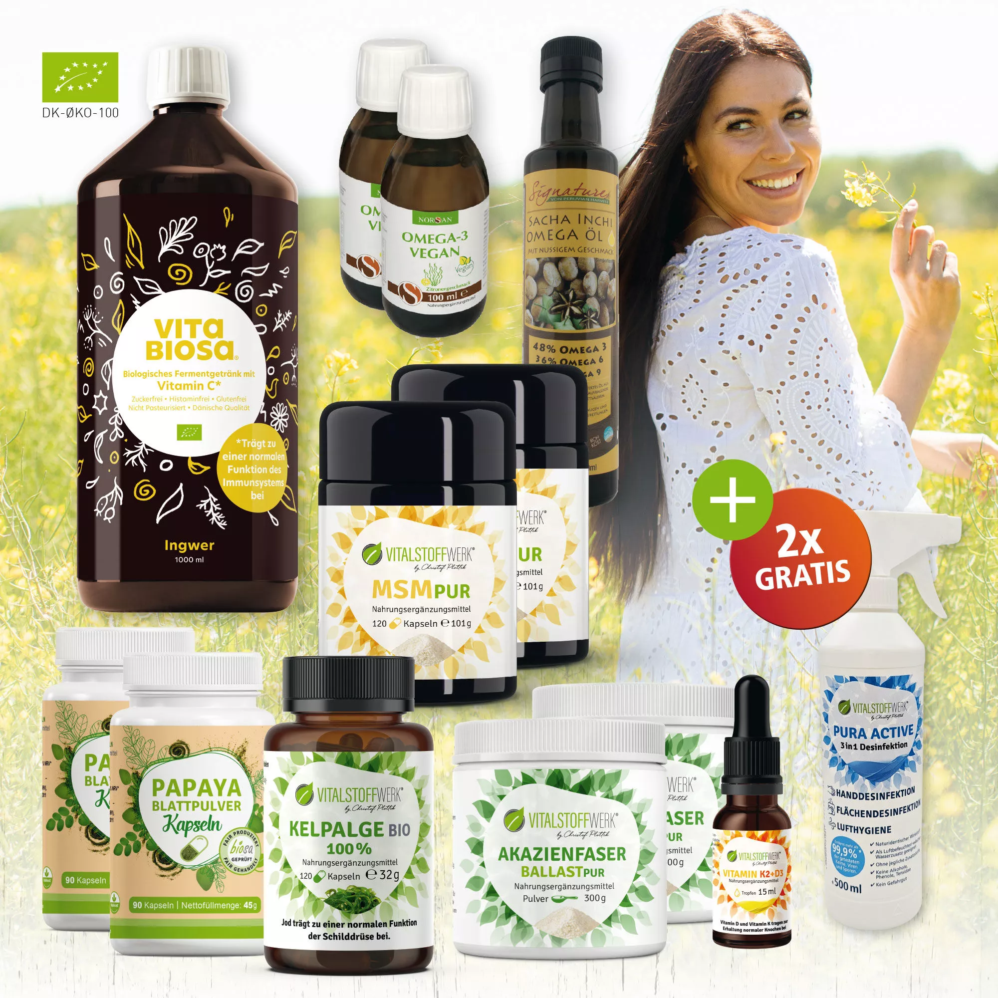 Fruelings Balance Paket Vegan Front, Köln, Vita, Bio, Omega-3, Nahrungsergänzung, Pflegeprodukte, Vitamine, Nahrungsergänzung, Omega-Öl, Kapseln