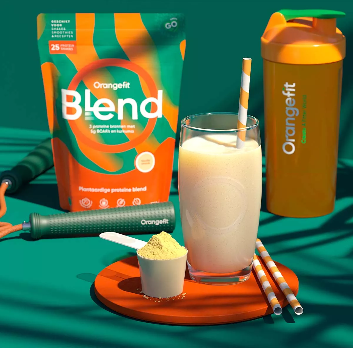 Orangefit Blend Protein Shake Vanille Geschmak mit Shaker