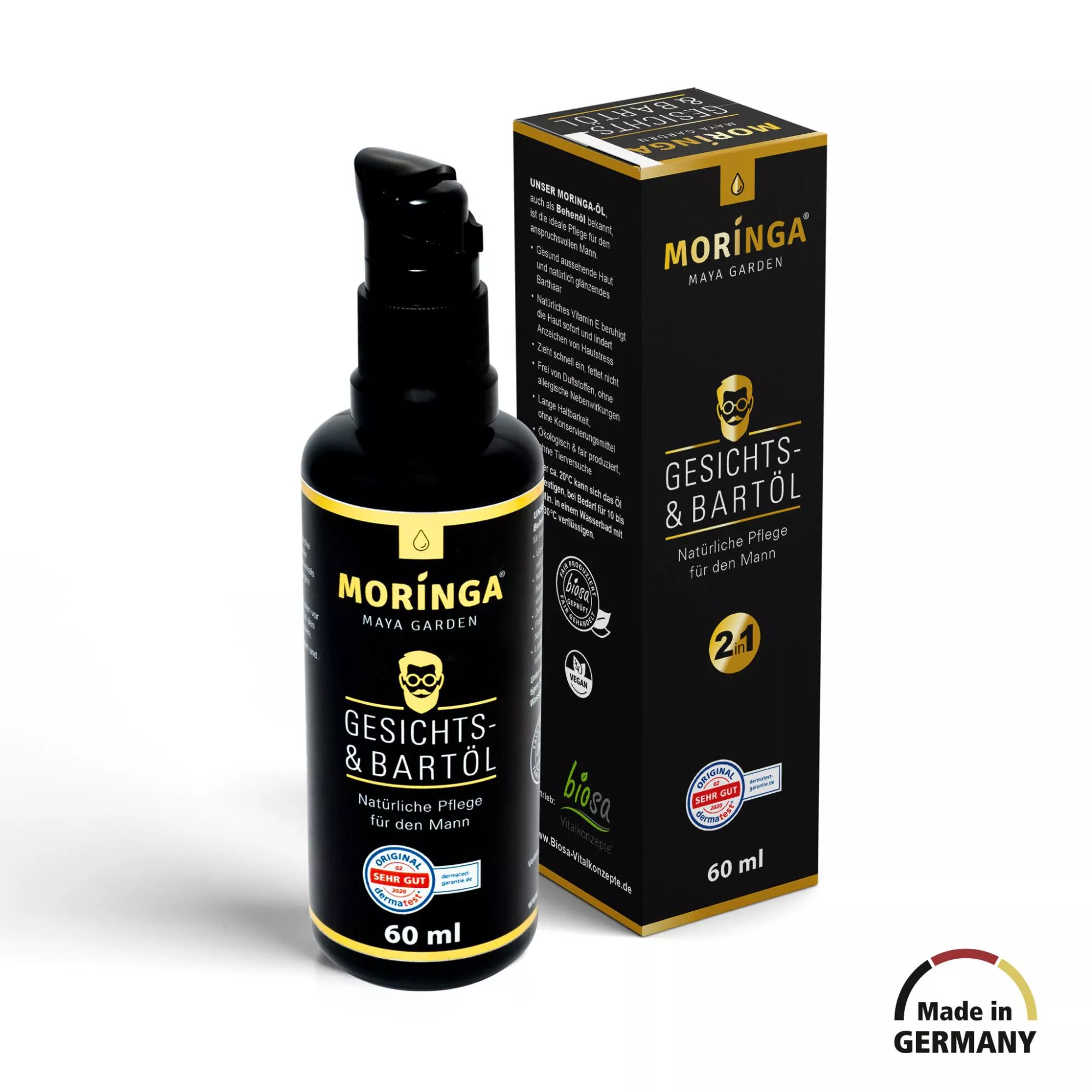 Kombi-Angebot für Männer: Moringa Gesichts-und Bartöl 60ml & Maca XP Black 90ml Kombi-Angebot für Männer: Moringa Gesichts-und Bartöl 60ml & Maca XP Black 90ml