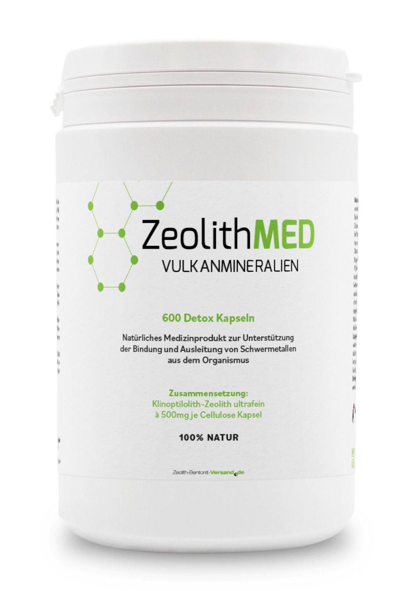 ZeolithMED Detox-Kapseln, geprüfte Medizinqualität, 600 Stück