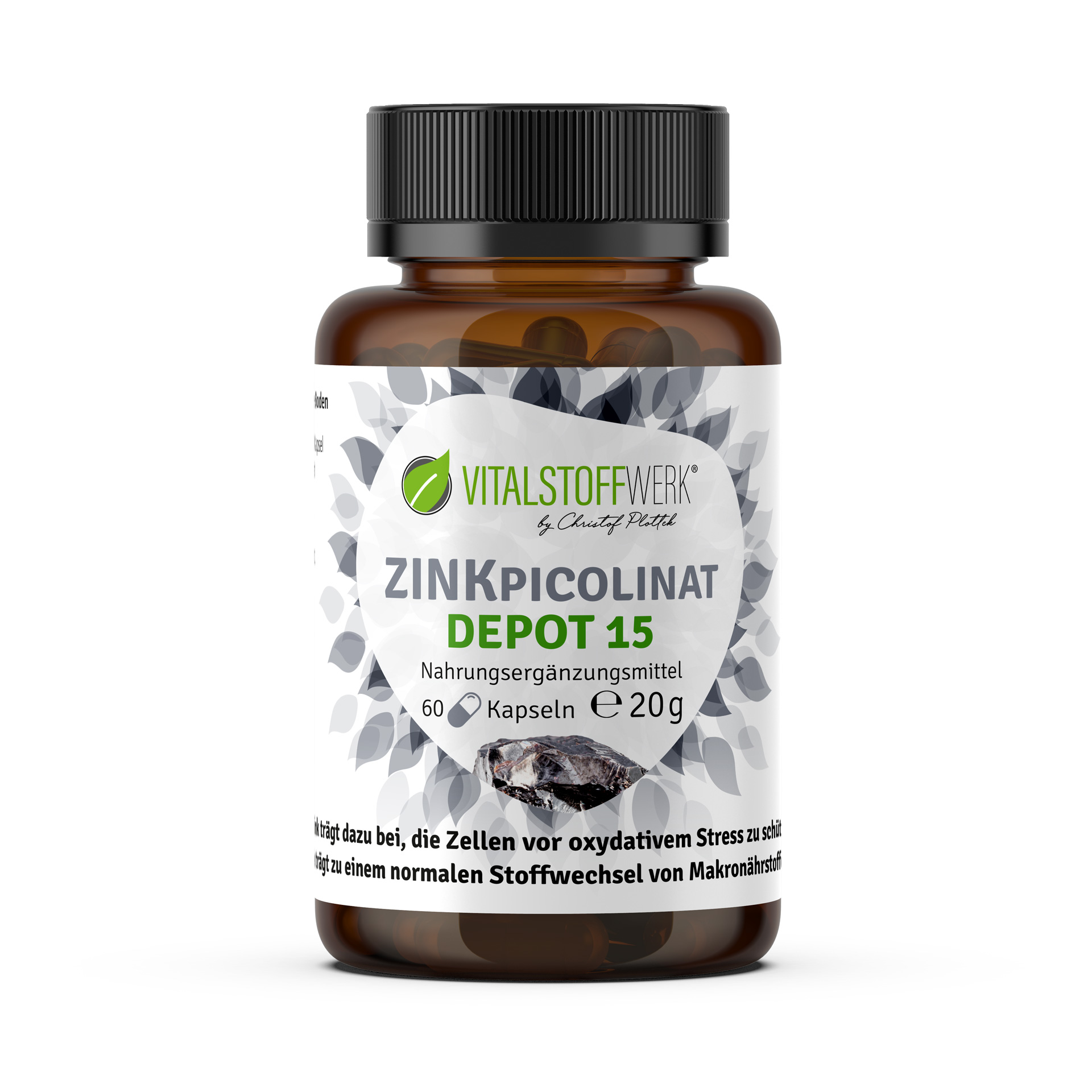 Zink Kapseln kaufen Picolinat 15 front, Kräuter, Pflanze, Astragalus, Parfüm