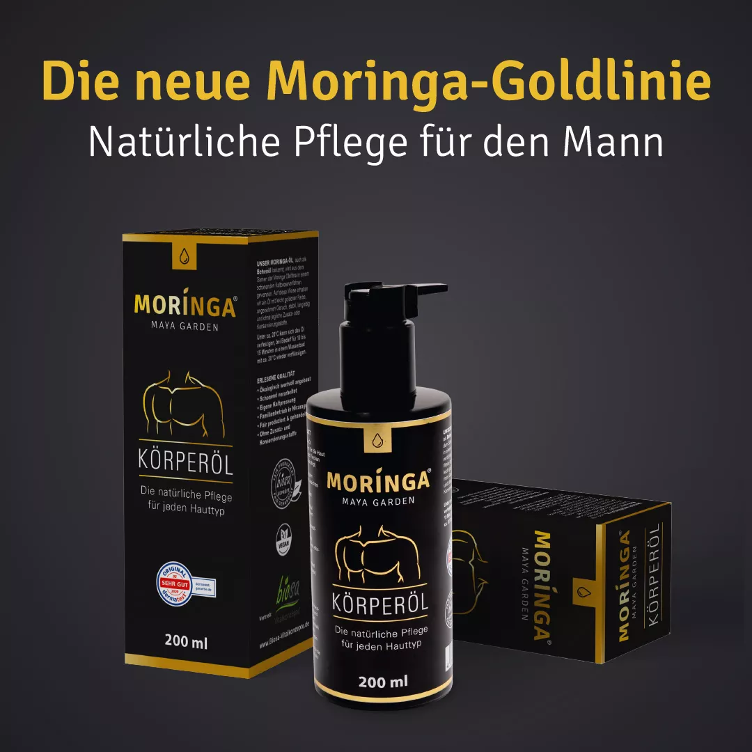 Moringa Kosmetik-Körperöl für den Mann, 200ml Moringa Kosmetik-Körperöl für den Mann, 200ml