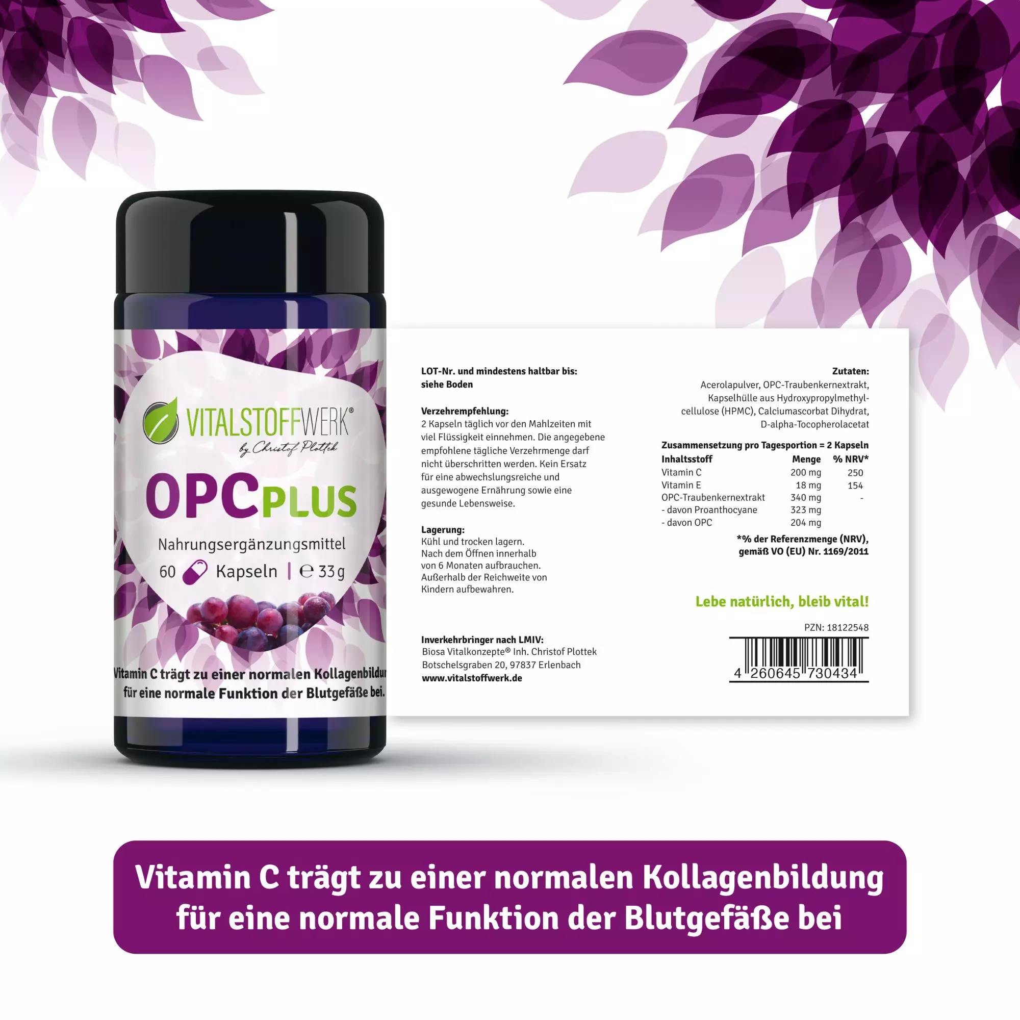 OPC-Kapseln_kaufen_Etikett OPC-Kapseln_kaufen_Etikett, Kräuter, Pflanze, Werbung, Plakat