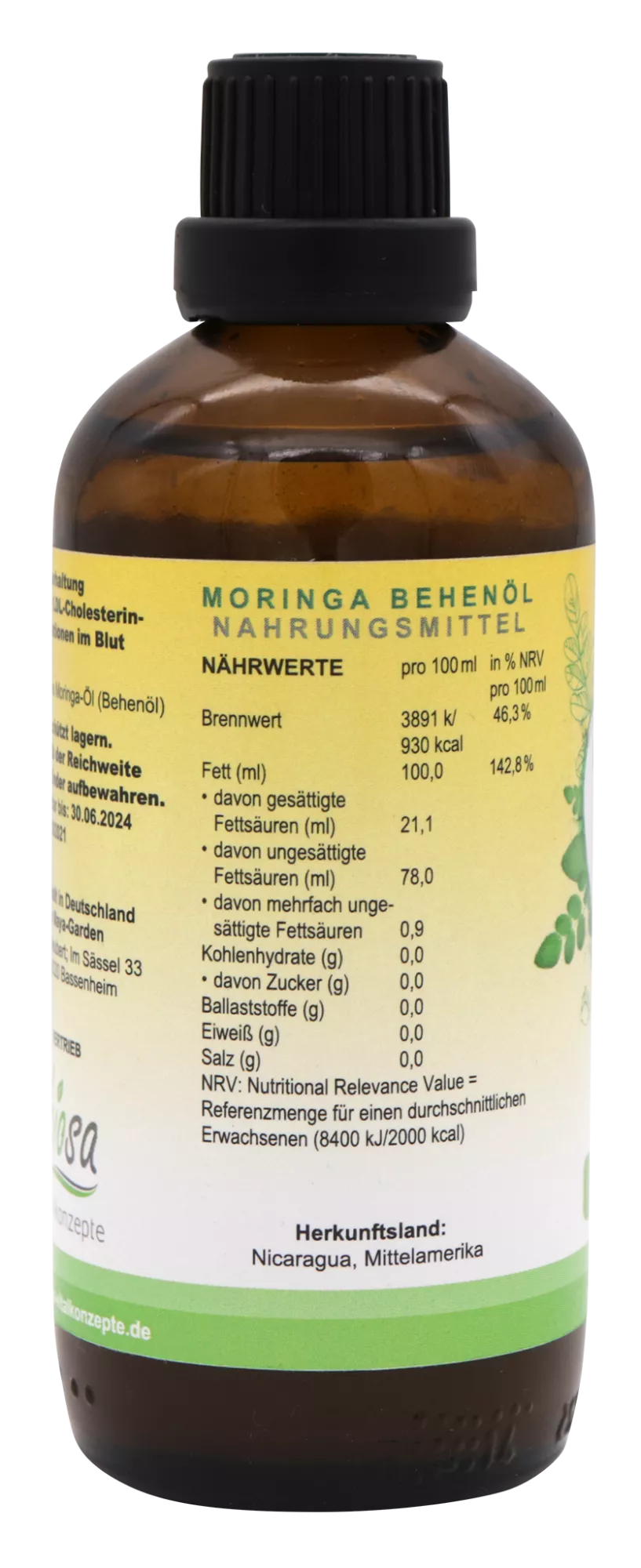 Moringa Behenöl kaltgepresst, 100ml Moringa Behenöl kaltgepresst, 100ml