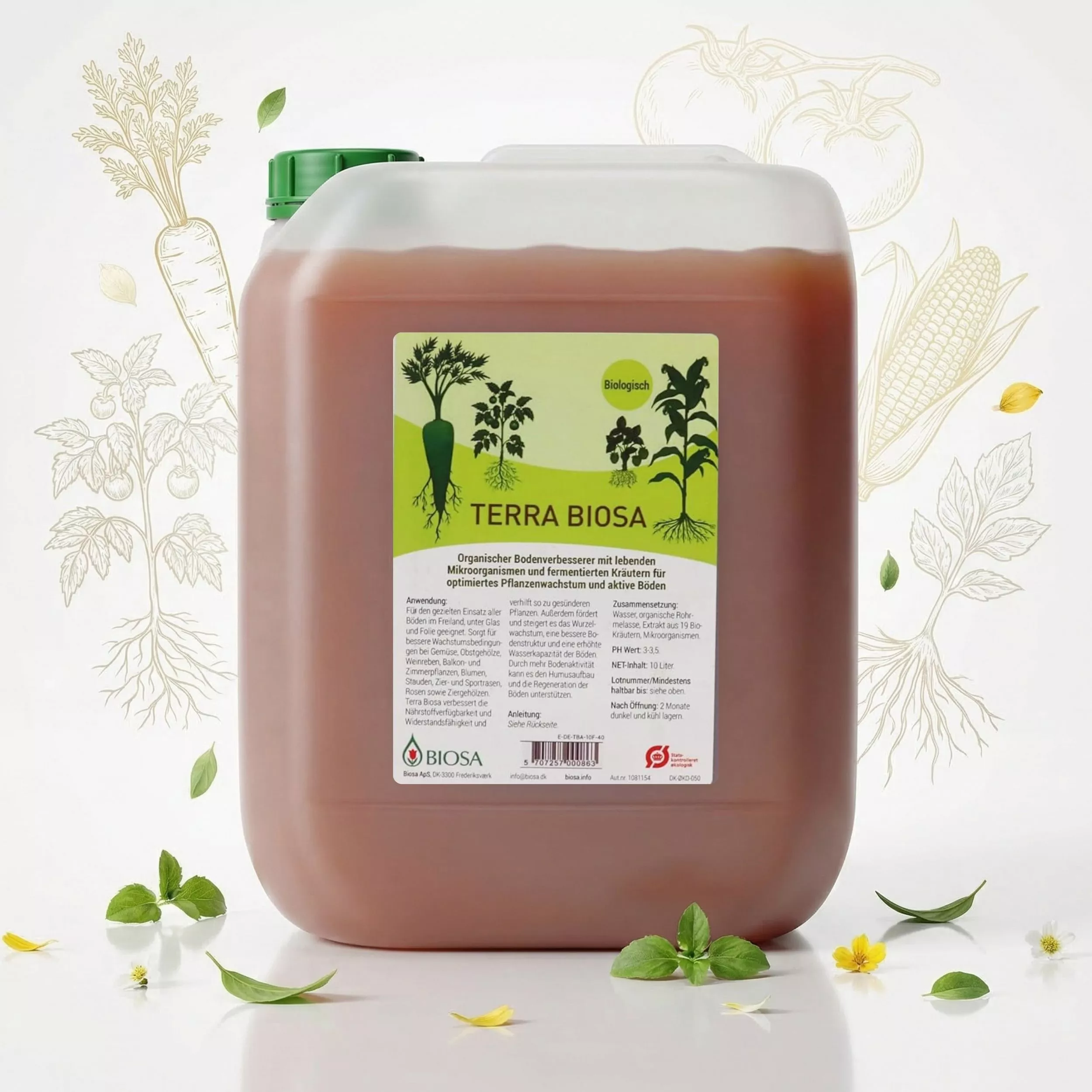 Terra_Biosa_Bodenaktivator_Milchsaeurebakterien_kaufen_10L_Fertigmischung_front1, Terra Biosa, Biologisch, Bodenverbesserer, Pflanzenwachstum, Düngemittel, Bio-Dünger, Terra Biosa, Flüssigdünger, organisch, Gießwasserfreundlich