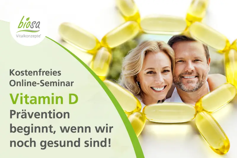 Teaserbild zum Online-Seminar zum Thema "Vitamin D – Prävention"