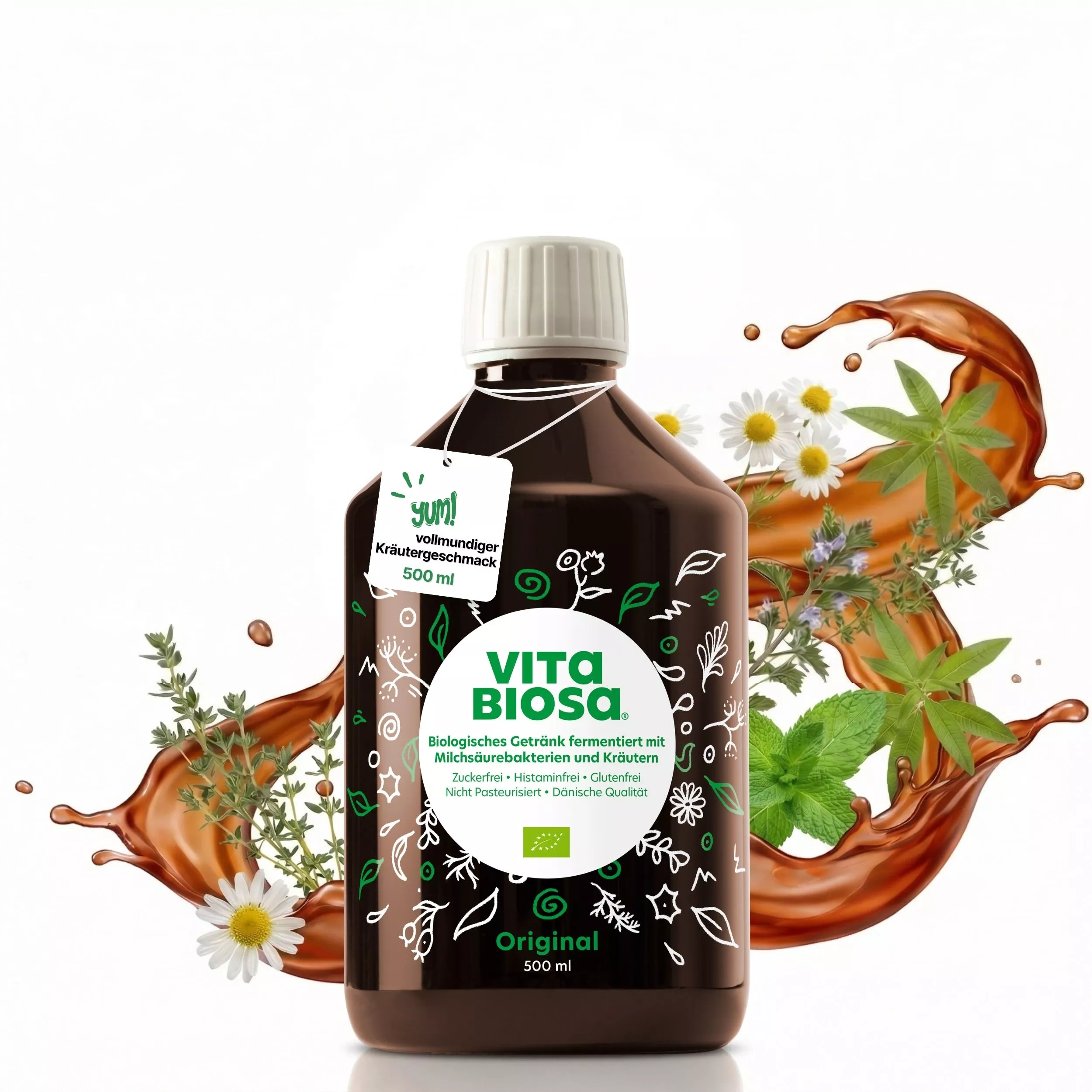 Vita-Biosa-Original_500ml_ Milchsaeurebakterien_kaufen_front, Kräutertee, Kräutergetränk, Biologisch, Milchsäurebakterien, Original 500 ml