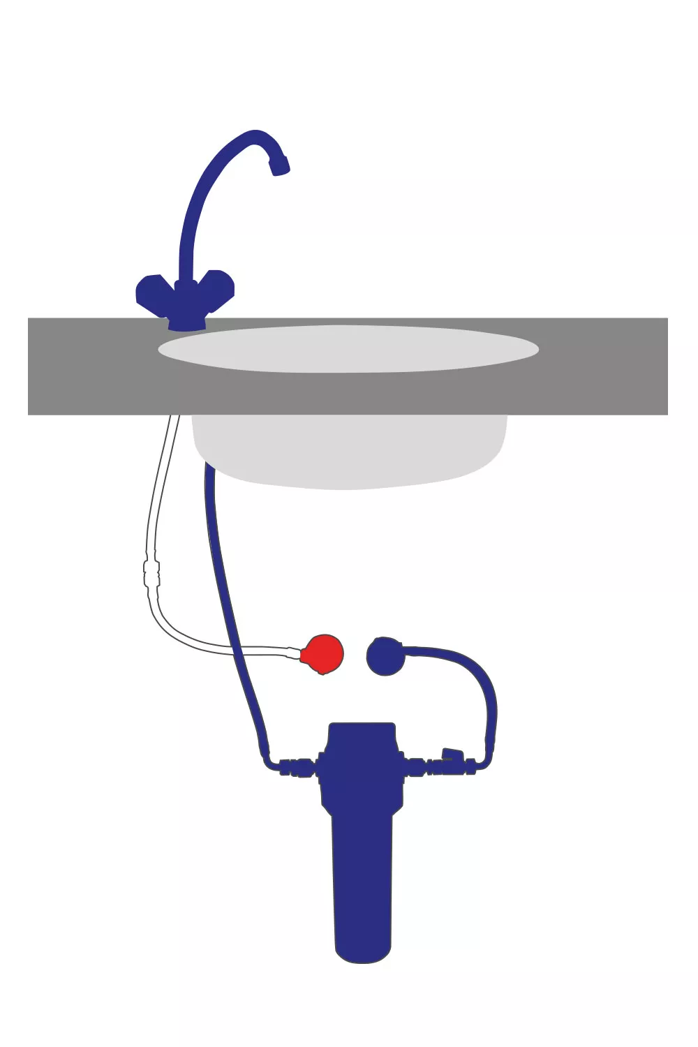Alvito Einbau-Wasserfilter Modul Safe lavabo, unterputz-armatur, waschbecken-armatur, rohranschluss, rohrleitung