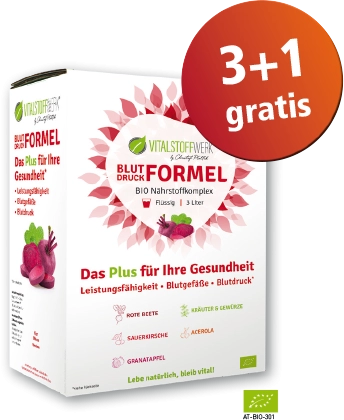 Blutdruckformel-Rote-Beete-Saft-kaufen-3+1-front, Blutformel, Nahrungsergänzung, Bio, Nahrungsergänzungsmittel, Vitalstoffkomplex