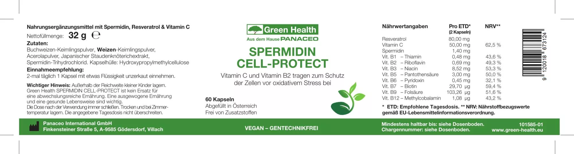 Green-Health_Spermidin-Cell-Protect-Etikett Green-Health_Spermidin-Cell-Protect-Etikett
