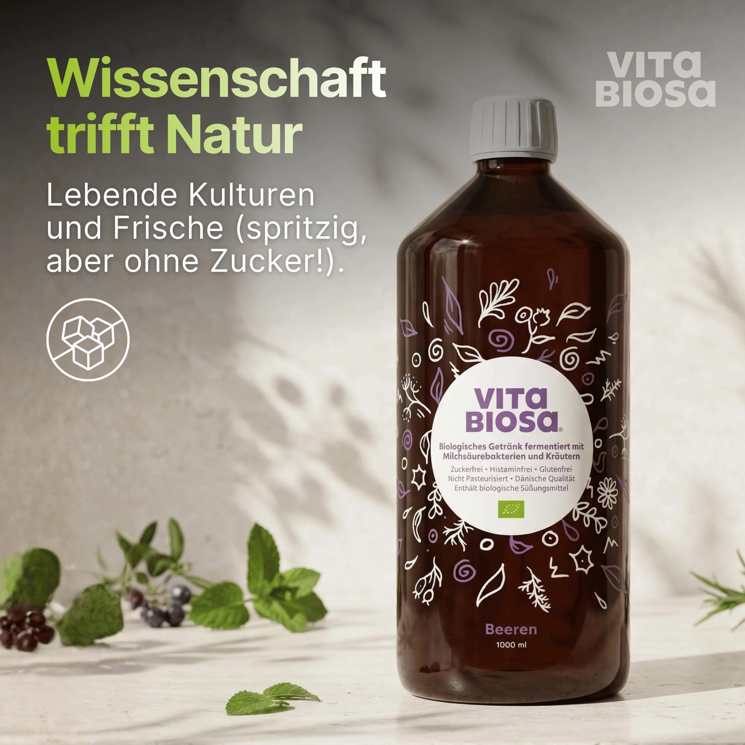 Vita_Biosa_Beeren_1L_3+1_Bag-in-Box_Milchsaeurebakterien_kaufen_Wissenschaft, Beutelflasche, Beeren, Bio-Getränk, Milchsäurebakterien, Kräuter