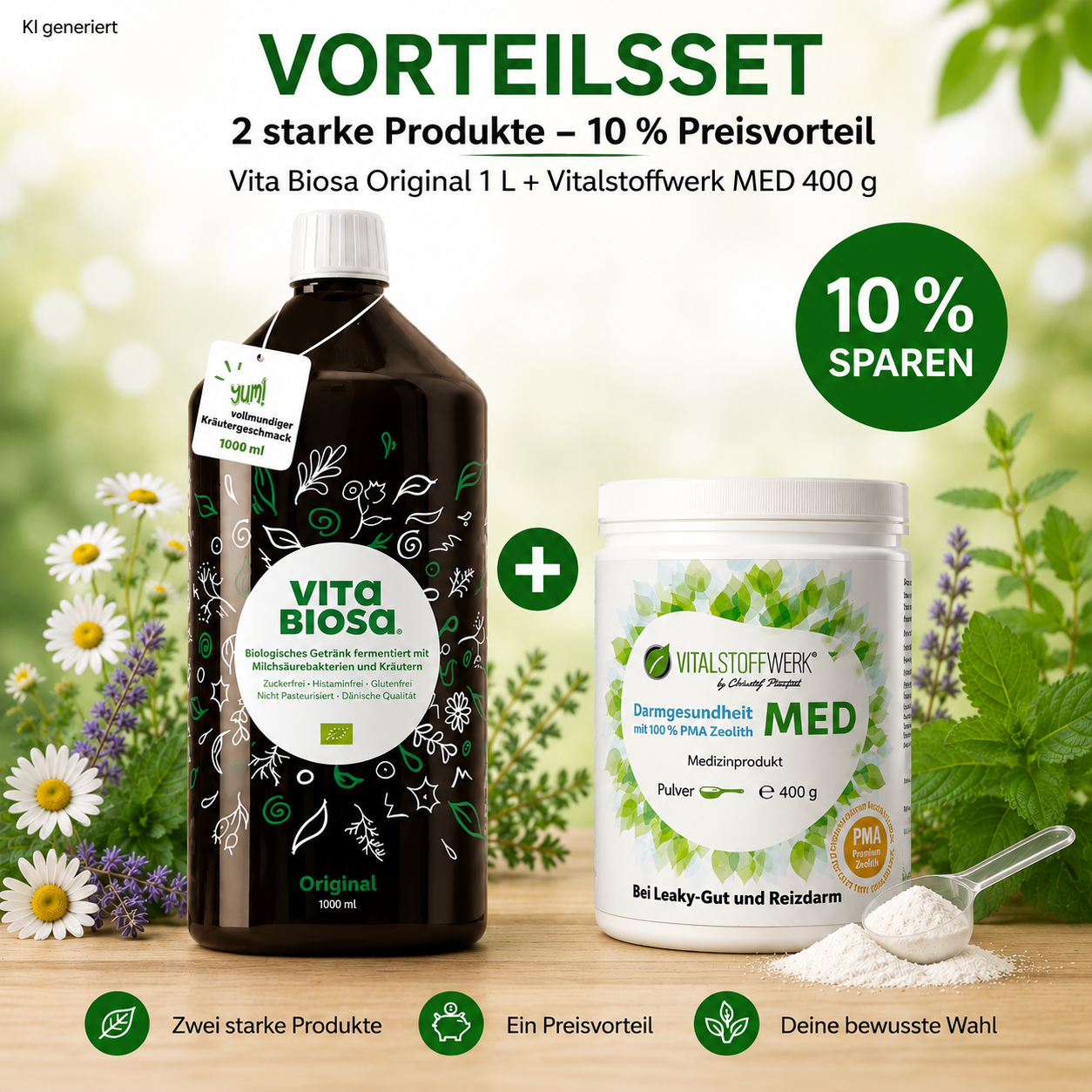 Vita Biosa Original 1L + Vitalstoffwerk MED 400g – Vorteilsset Vita Biosa Original 1L + Vitalstoffwerk MED 400g – Vorteilsset