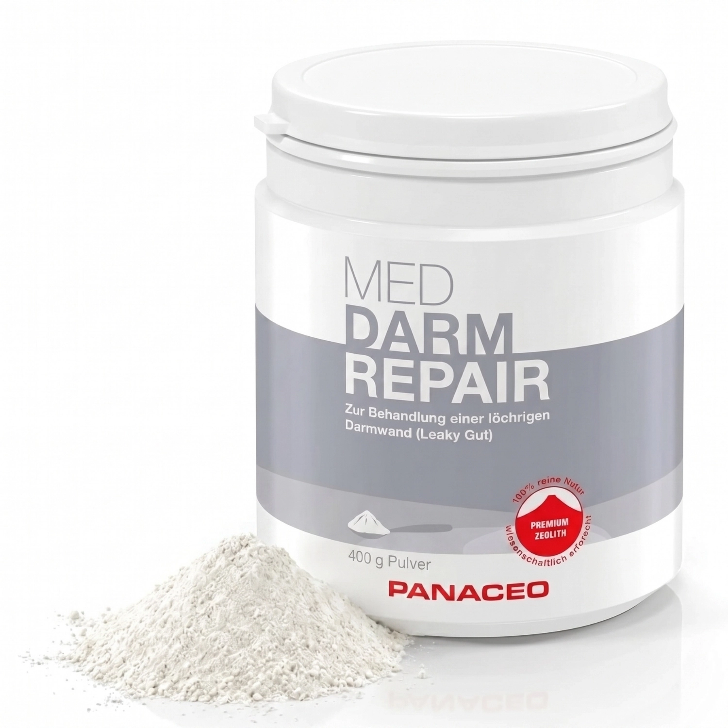 Zeolith_Pulver_kaufen_Panaceo_MED_Darmgesundheit_Leaky-Gut_Reizdarm_Pulver_400g, Darmrepair, Pulver, Leaky Gut, Medizinprodukt, Panaceo