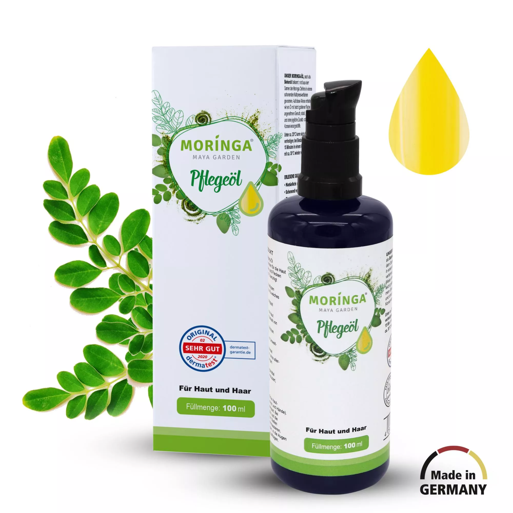 Kombi-Angebot: Moringa Pflegeöl & Moringa Behenöl Kräuter, Pflanze, Flasche, Astragalus