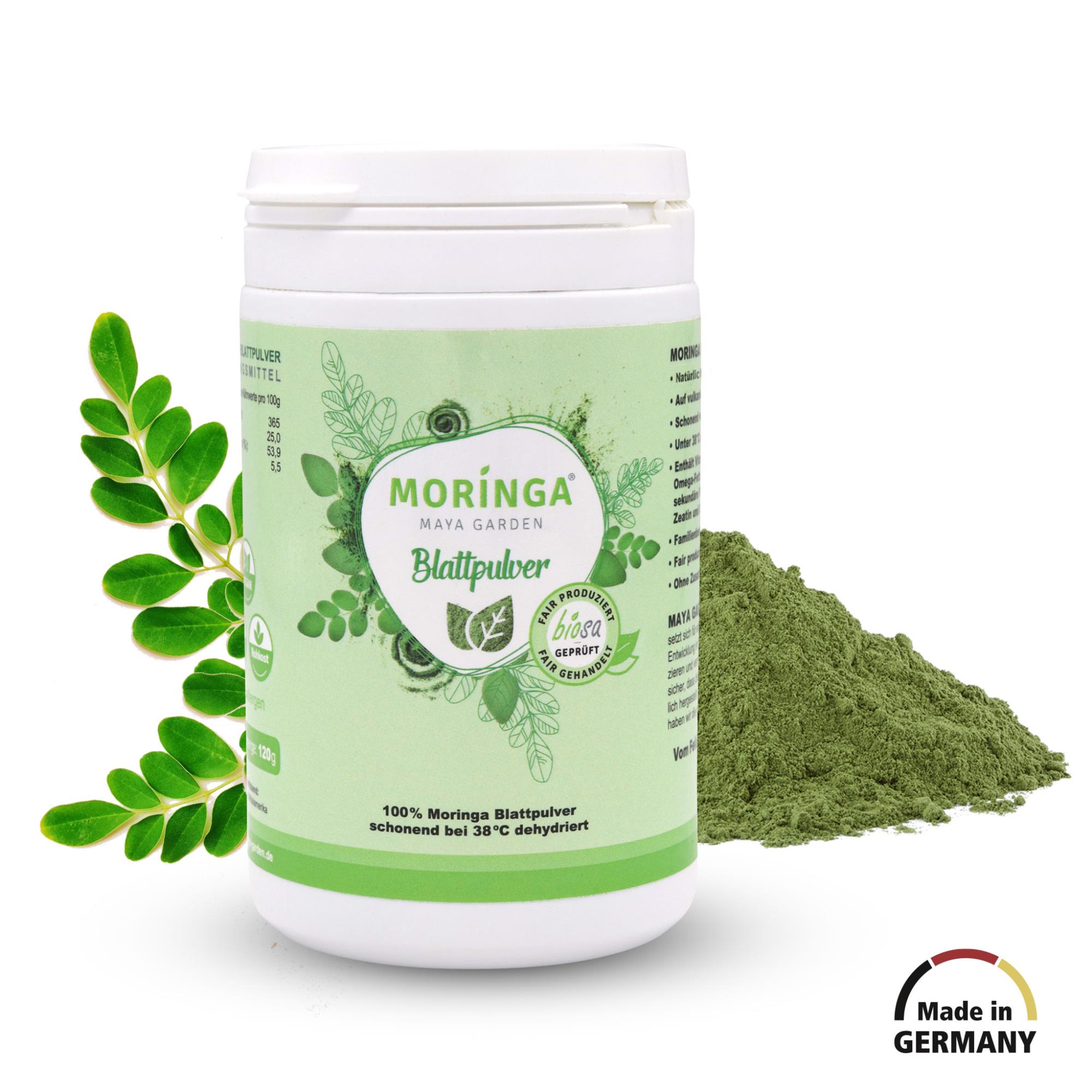 Moringa Pulver kaufen Blattpulver 120g Moringa Maya Garden