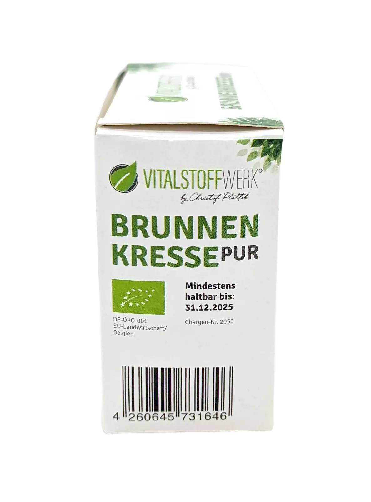 Brunnenkresse-Kapseln-kaufen-3+1-Bio-Logo, pflanzenbasiert, grün, karton, kresse, verpackung