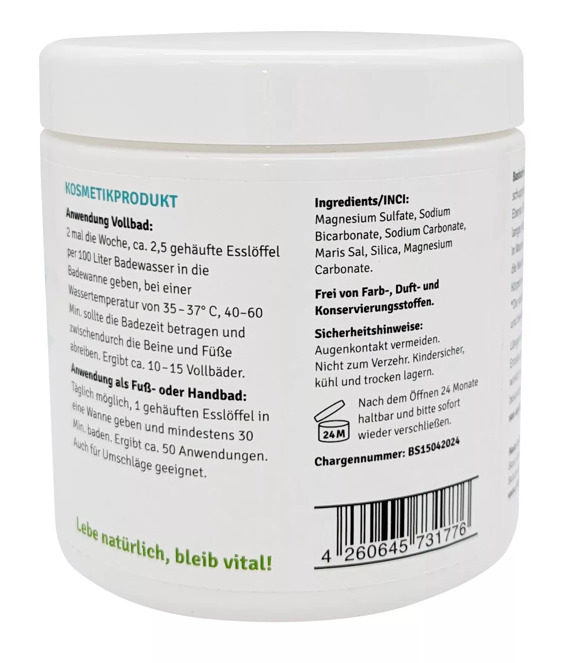 Vitalstoffwerk Basenbad Formel, 750g Vitalstoffwerk Basenbad Formel, 750g